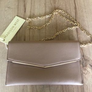 Madison West Piper Clutch [with Gold Chain]
